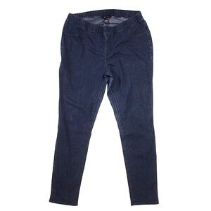 Ashley Stewart Pull-On Straight Leg Jeans Size 16 Dark Wash Stretch Denim Plus